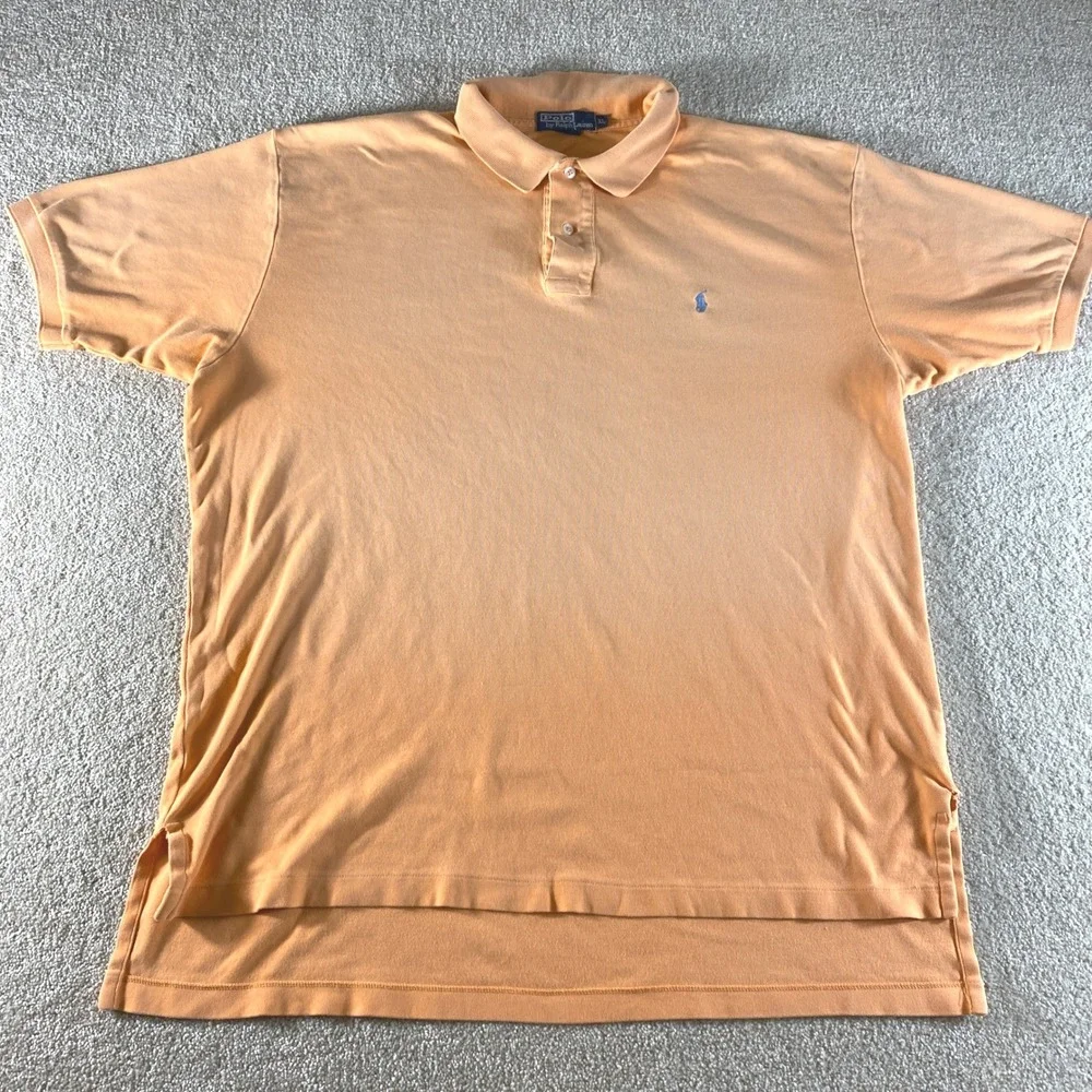 Polo Ralph Lauren Polo Shirt Mens XL Orange Short Sleeve Pony Logo Preppy